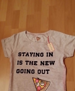 Primark Atmosphere T-Shirt stay in is the new going out 36 38 neu