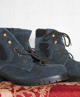 neue schwarze Nubuk Schnürstiefeletten, 39