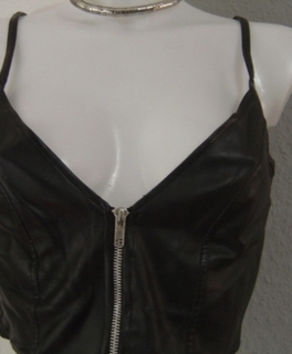 Leder Top Corsage  