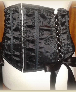 *Neu* Unterbrust Corsage Schleifchen Schwarz Dark Ages Gothic