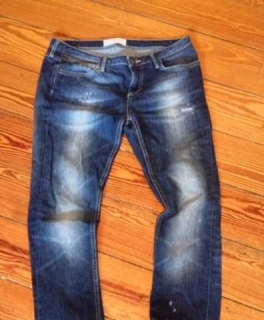 ZARA Jeans mit Waschung im Used-Look Bleached and Washed