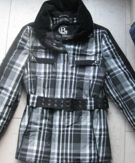 NEUE Gil Bret schwarz weiß kariert Jacke gefüttert verstellbar Samt 250€
