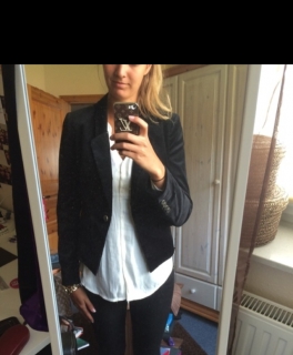 Blazer schwarz samt langarm
