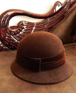 30er 30s 40er 40s Jahre Wollhut in Dunkelbraun / vintage 