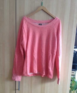 Lockerer Pullover Neon Pink/ Koralle meliert