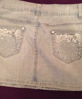 Pailetten Jeansrock