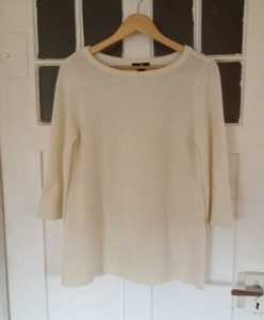 Weißer Strickpullover mit 3/4-Ärmeln von H&M