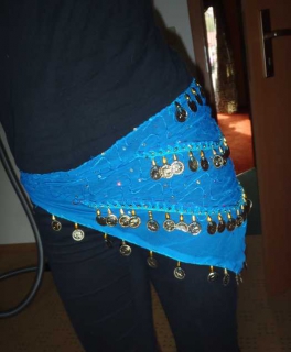 blaues Bauchtanztuch aus Ägypten