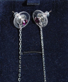 Swarovski Ohrringe violett neu!