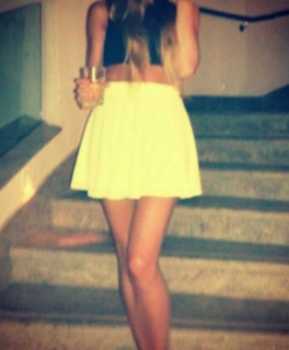 high waist rock neon gelb