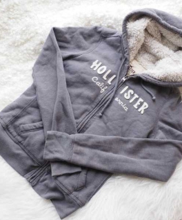 Hollister Zip Hoodie mit Teddyfell / Hollister