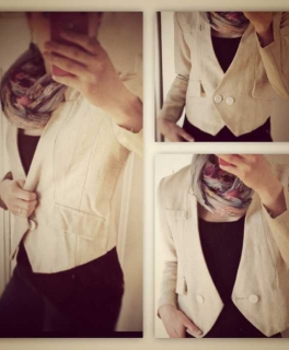 Schöner Blazer beige einmal getragen