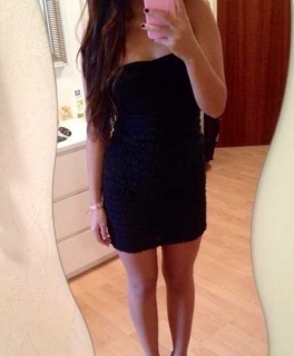 Gerafftes little black H&M Tube Dress