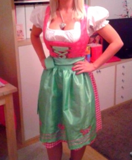 Dirndl 36 pink grün