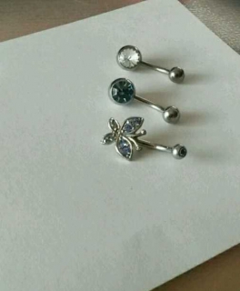 3 neue Bauchnabelpiercings aus Chirurgen Stahl