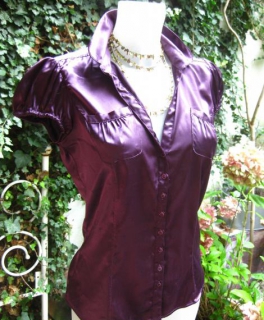 mädchenhafte ZARA Bluse im angesagten Beerenfarbton Blogger Boho Pin Up