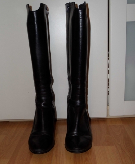 Schwarze Lederstiefel Gr. 40