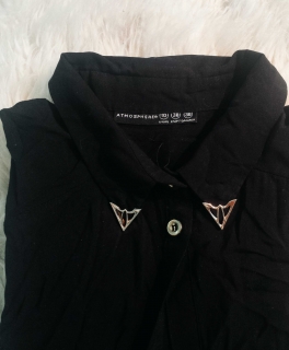 Primark atmosphere Bluse goldener Kragen 36 schwarz