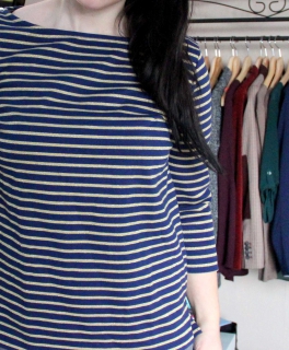 gestreifter Gold Pullover