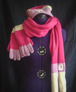 VERSAND INKL: Winter SET Schal, Mütze und Handschuhe