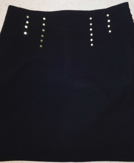 Schwarzer High Waist Rock Nieten H&M 36