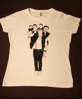 Bandshirt Kraftklub in weiß mit schwarzem Aufdruck