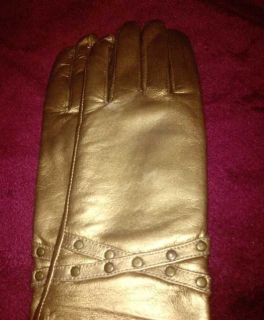 Echt Leder Runway Metallic Gold Handschuhe 99euro