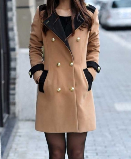 Mantel Beige Schwarz Gold Blogger Japan NEU mit Etikett!