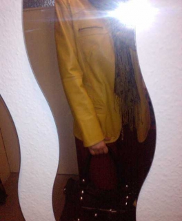 High Fashion Echt Lederjacke in Curry,Senf,Mango