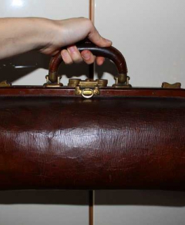 Vintage Leder Arzttasche / Hebammentasche / Doktortasche