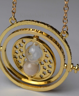 Harry Potter Zeitumkehrer Hermine Sanduhr Blogger Gold Kette Geschenk 