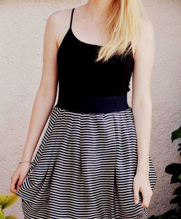 High-Waist Rock gestreift