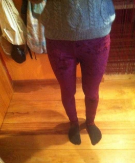 Samt leggins Bordeux