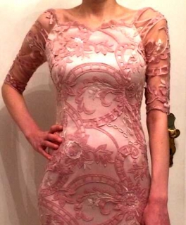 Cocktailkleid rosa Spitze Bleistiftkleid