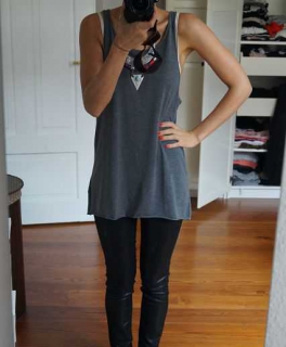 Hipster Röhrenjeans Glanz schwarz Jeggings glänzig Blogger Style Lederoptik H&M XS/34