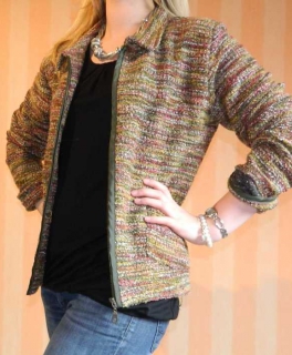Bunte Vintage Jacke in melierter Optik