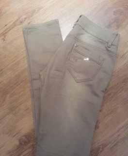 beige Röhrenhose mit Löchern Used-Look