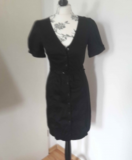 elegantes schwarzes Blusenkleid, 38