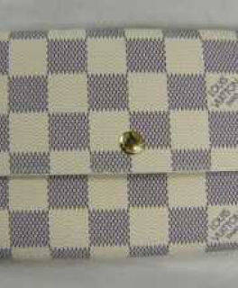 Louis Vuitton Damen Portemonnaie weiss Geldbörse Damier Azur Canvas