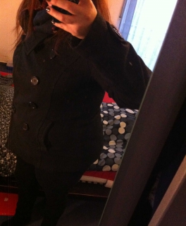 Wintermantel Gr. 44 schwarz dunkelgrau H&M