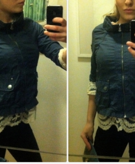 tolle blaue Sommerjacke/ Übergangsjacke XS 