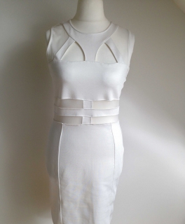 Topshop Cut-Out Bodycon Kleid mit Netzeinsätzen