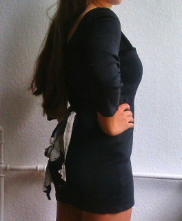 schwarzes Kleid mit großer Schleife Brandy 