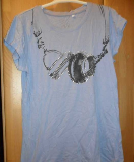 Print T-shirt Kopfhörer fliederfarben