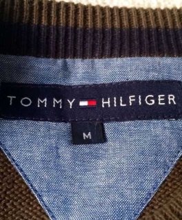 Olivgrüner Tommy Hilfiger Strickpullover M
