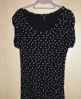 Shirt schwarz puffärmel punkte