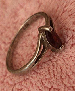 Silber Ring Granat Stein