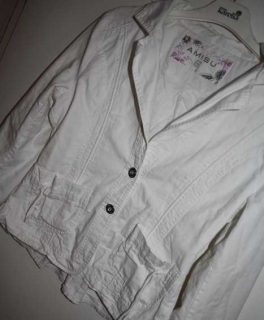 Weiße Stoffjacke Blazer Amisu Größe 40