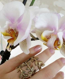 !Inkl. Versand! Ring Blätter Spirale Gold Gr.L