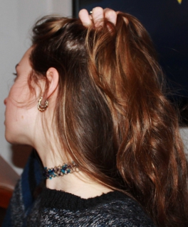 breiter TATTOO CHOCKER mit Perlen